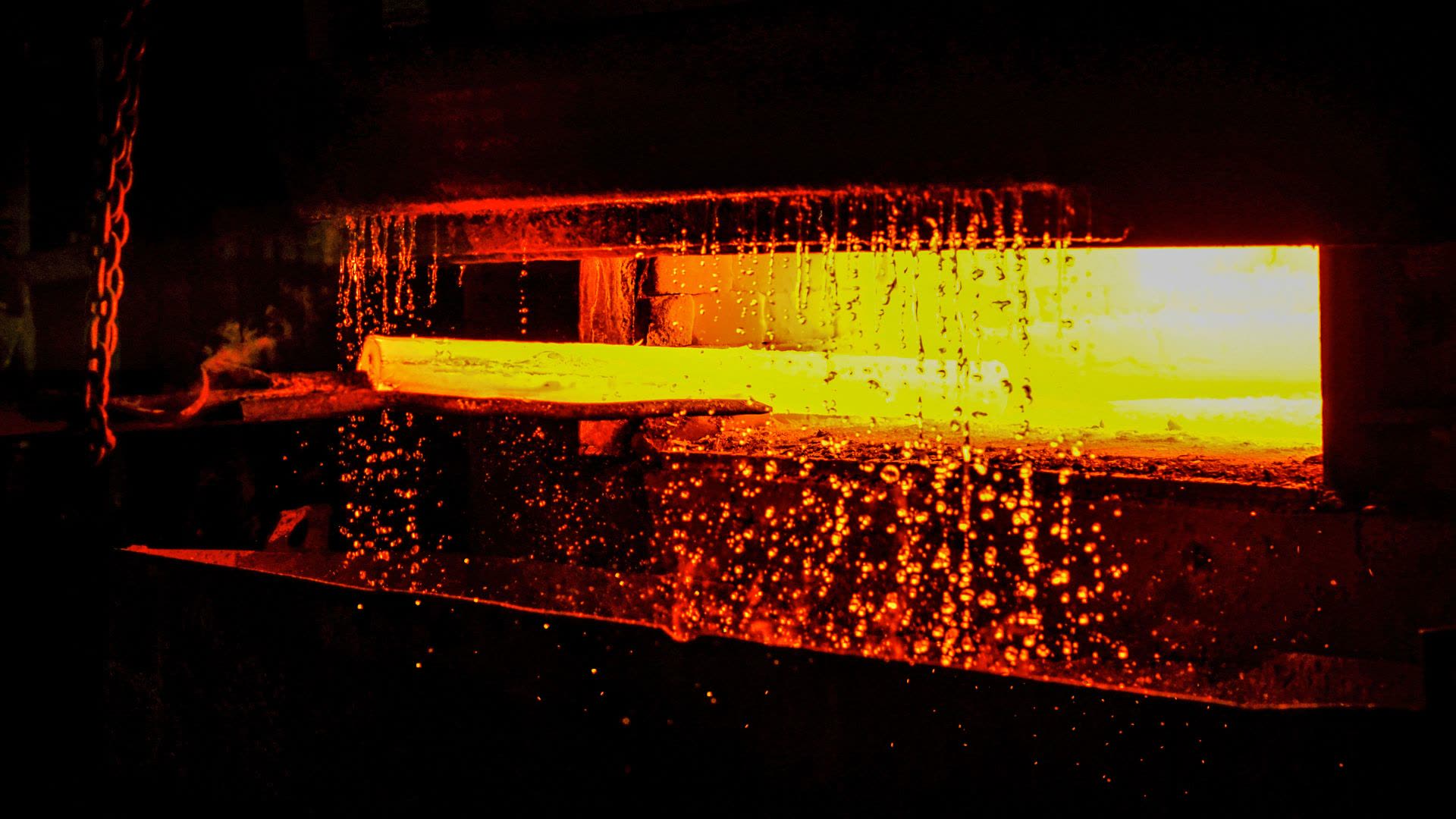 Heat treatment furnace at Metals of Bahrain